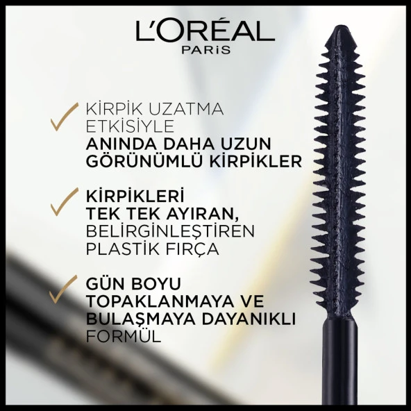 L'Oréal Paris Telescopic Carbon Black Maskara - Siyah - Resim 6