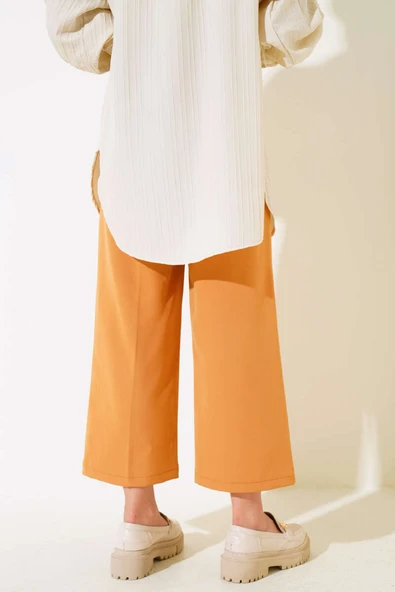 Önü Çımalı Pantolon Camel - Resim 3