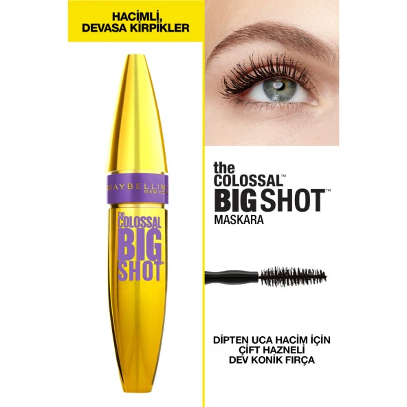 Maybelline New York The Colossal Big Shot Siyah Maskara - 4