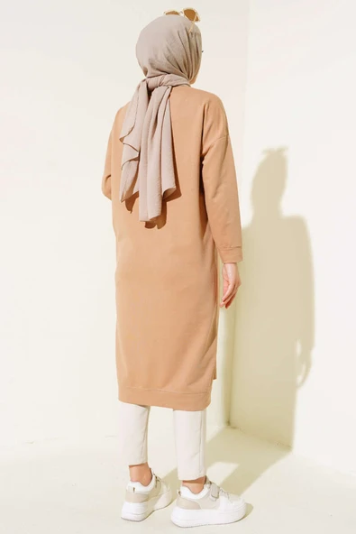Armalı Uzun Basic Tunik Camel - 3