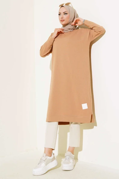 Armalı Uzun Basic Tunik Camel - 2