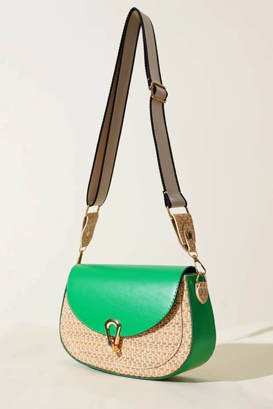 Hasır Detaylı Kol Çanta Yeşil ürün görseli 1