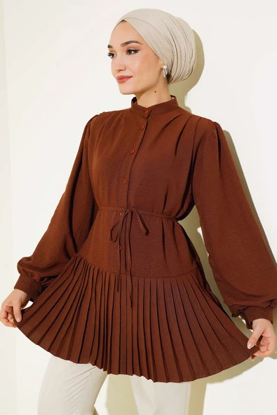 Piliseli Tunik Kahve ürün görseli 1