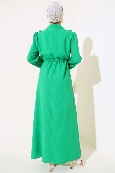 Önü Fırfırlı Fermuarlı Elbise Benetton - 3