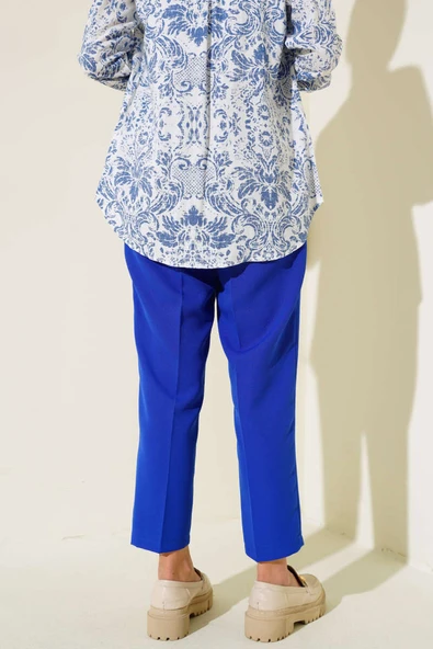 Flato Cep Detaylı Pantolon Saks - Resim 3