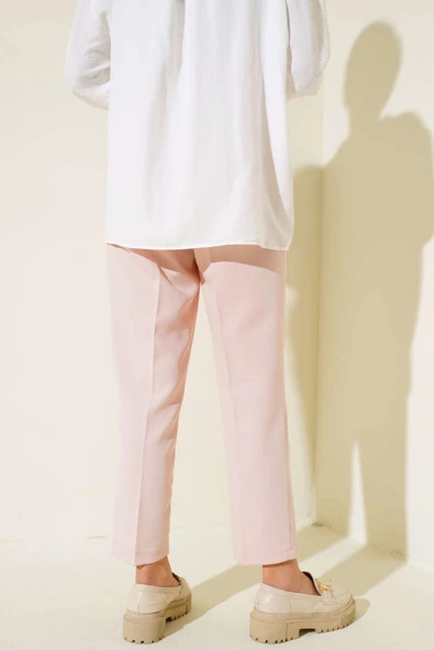 Flato Cep Detaylı Pantolon Pudra - Resim 3