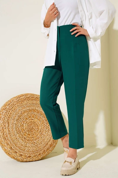Flato Cep Detaylı Pantolon Zümrüt - Resim 2