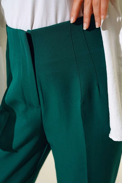 Flato Cep Detaylı Pantolon Zümrüt - Resim 4