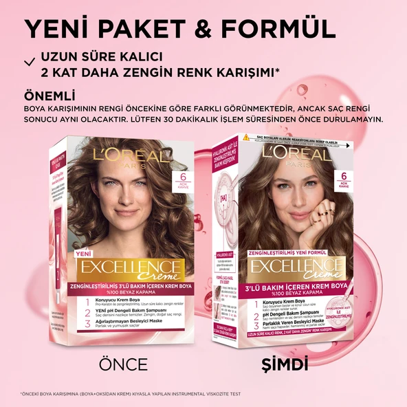 L’Oréal Paris Excellence Creme 6 Açık Kahve Saç Boyası - Resim 3