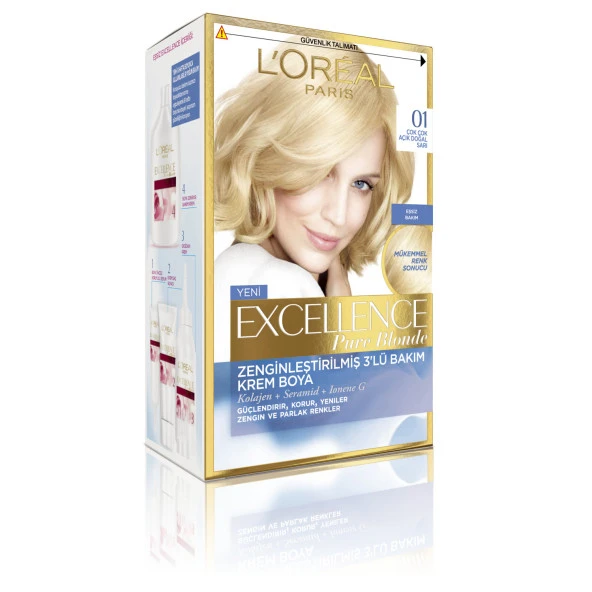 L'Oréal Paris Excellence Creme Saç Boyası 01 Ultra Açık Doğal Sarı