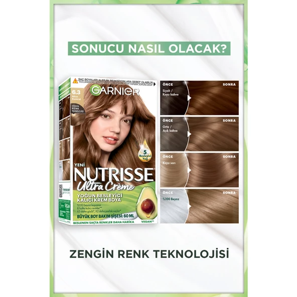 Garnier Nutrisse Yoğun Besleyici Kalıcı Krem Saç Boyası 6.3  Altın Kumral - 3