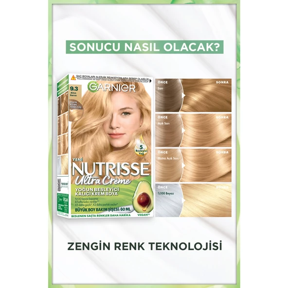 Garnier Nutrisse Yoğun Besleyici Kalıcı Krem Saç Boyası 9.3 Altın Sarısı - 3