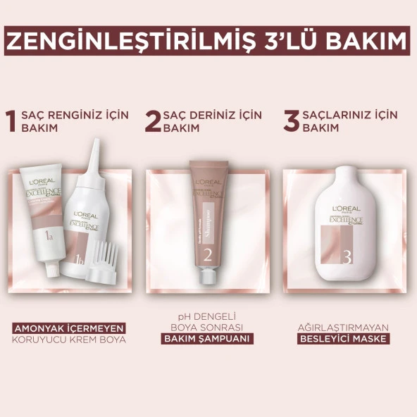 L’oréal Paris Excellence Creme Nude Renkler Saç Boyası – 3U Nude Koyu Kahve - Resim 6