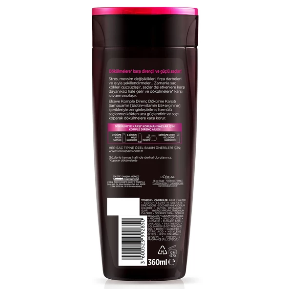 L'Oréal Paris Elseve Arginine Direnç X3 Dökülme Karşıtı Şampuan 360 ml - 3