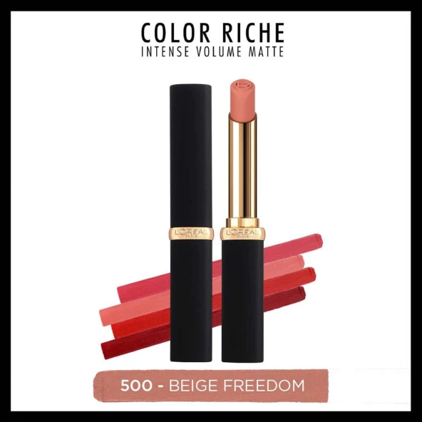 L'Oréal Paris Colors of Worth Color Riche Intense Volume Matte Ruj - 500 Beige Freedom