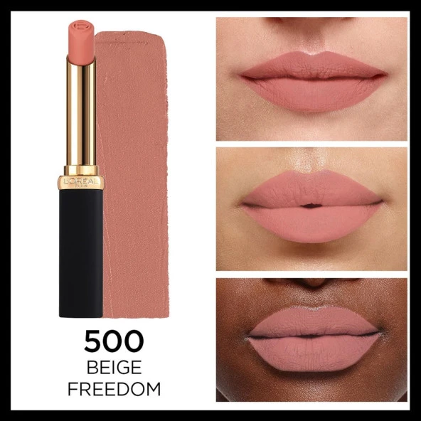 L'Oréal Paris Colors of Worth Color Riche Intense Volume Matte Ruj - 500 Beige Freedom - 2