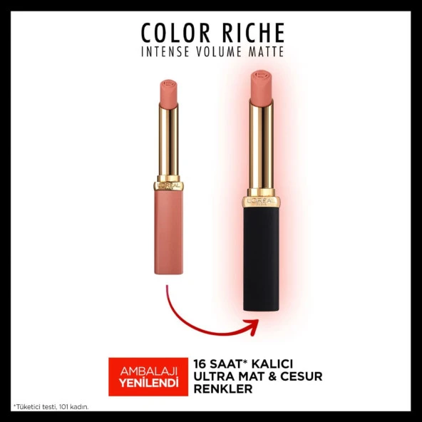 L'Oréal Paris Colors of Worth Color Riche Intense Volume Matte Ruj - 500 Beige Freedom - 4
