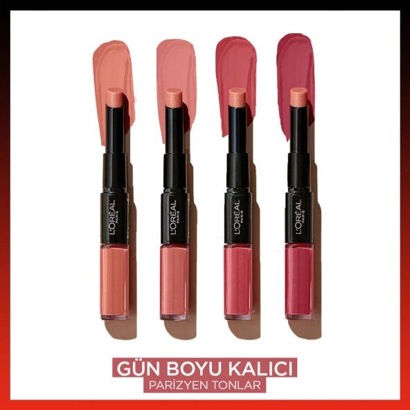 L'Oréal Paris Infaillible 2-Step 24 Saat Kalıcı Likit Ruj & Balm - 801 Toujours Toffee - 7