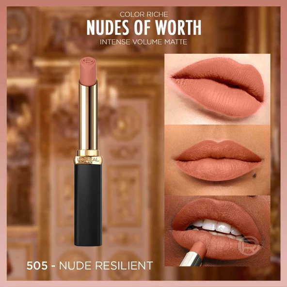 L'Oréal Paris Color Riche Intense Volume Matte Ruj -  505 Nude Resilient - 2