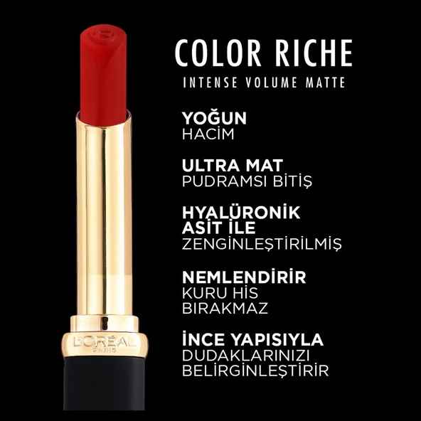 L'Oréal Paris Color Riche Intense Volume Matte Ruj - 640 Nude Independant - Resim 5