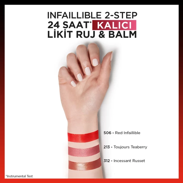L'oréal Paris Infaillible 2-Step 24 Saat Kalıcı Likit Ruj & Balm - 213 Toujours Teaberry - 6