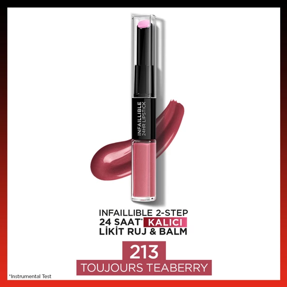 L'oréal Paris Infaillible 2-Step 24 Saat Kalıcı Likit Ruj & Balm - 213 Toujours Teaberry