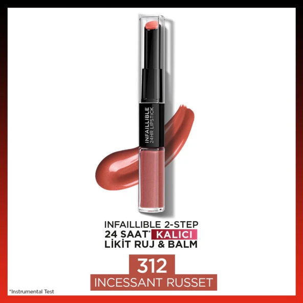 L'Oréal Paris Infaillible 2-Step 24 Saat Kalıcı Likit Ruj & Balm - 312 Incessant Russet