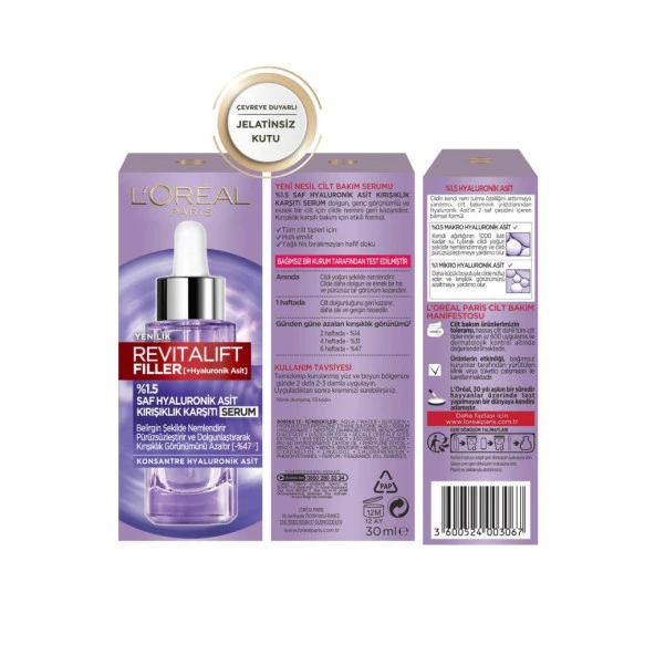L'Oréal Paris Revitalift Filler %1.5 Saf Hyaluronik Asit Kırışıklık Karşıtı Serum- 30 ML - Resim 3
