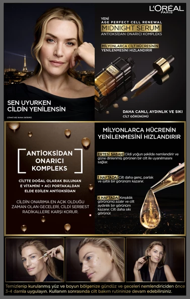 L'Oréal Paris Midnight Serum Cilt Yenileme & Cilt Görünümü Canlandırma Etkili- 30 ML - 9