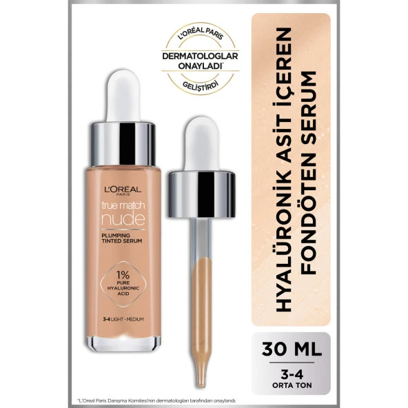 L'Oréal Paris True Match Nude Fondöten Serum 3-4 Light Medium ürün görseli 1