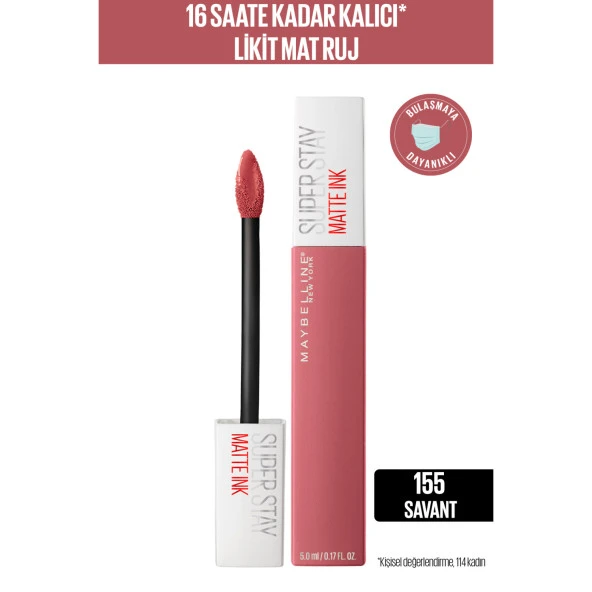 Maybelline New York Super Stay Matte Ink Likit Mat Ruj - 155 Savant - Nude/Pembe