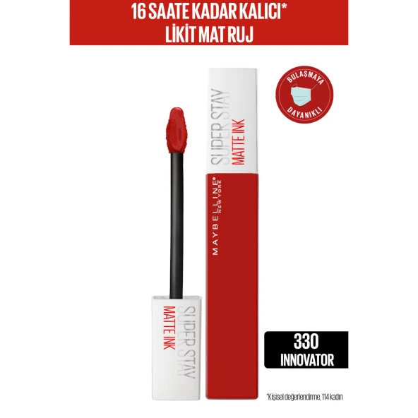 Maybelline New York Super Stay Matte Ink Likit Mat Ruj - 330 Innovator- Kırmızı