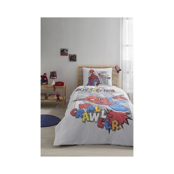 Özdilek Tek Kişilik Lisanslı Ranforce Kapitone Nevresim Takımı SPD Wall Gri