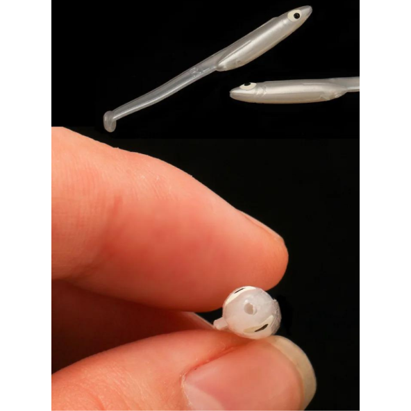 Eagenset Silikon Balık Fosforlu Karanlıkta Parlayan Glow Gözler 5,5 cm Yapay Yem Olta Takımı, Çapari, Jig, Yapım Malzemesi - 4