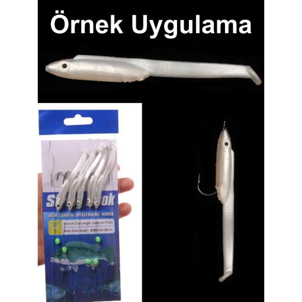 Eagenset Silikon Balık Fosforlu Karanlıkta Parlayan Glow Gözler 5,5 cm Yapay Yem Olta Takımı, Çapari, Jig, Yapım Malzemesi - 6