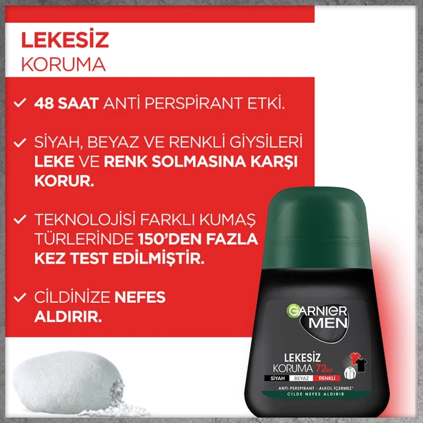 Garnier Men Lekesiz Koruma Roll On 50 ML - Resim 2