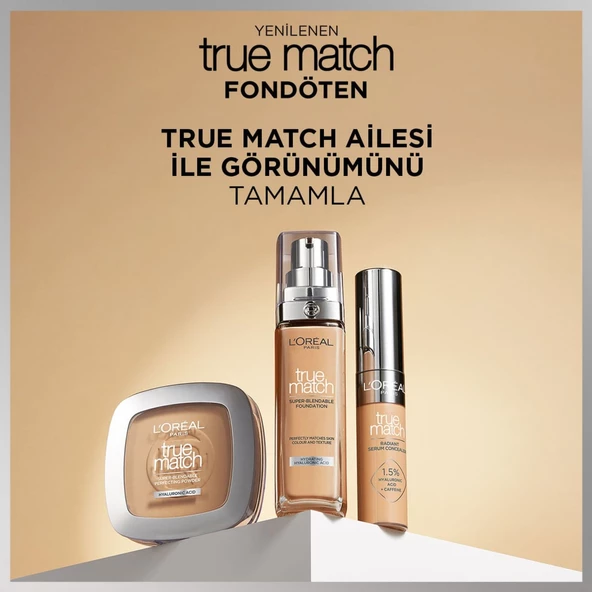 L'Oréal Paris True Match Bakım Yapan Fondöten - 4W Sıcak Alt Ton - 8