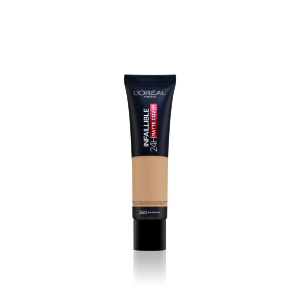 Loreal Paris No: 260 Golden Sun Infaillible 24H Matte Cover Yüksek Kapatıcı Fondöten