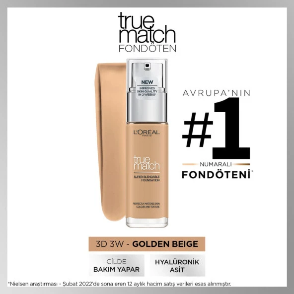 L'Oréal Paris True Match Fondöten 3D3W BEIGE DORE