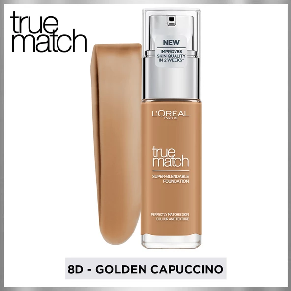 L'Oréal Paris True Match Bakım Yapan Fondöten 8D GOLDEN CAPPUCCINO - 6