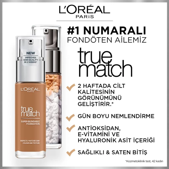 L'Oréal Paris True Match Bakım Yapan Fondöten 8R NUT BROWN - 5