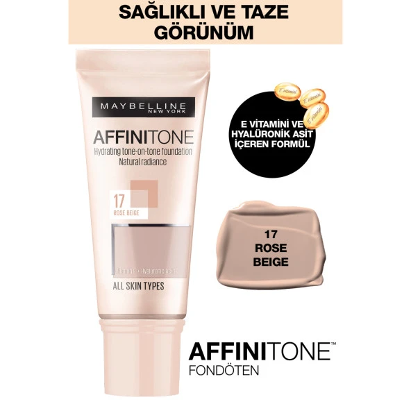 Maybelline New York Affinitone  Fondöten - 17 Rose Beige