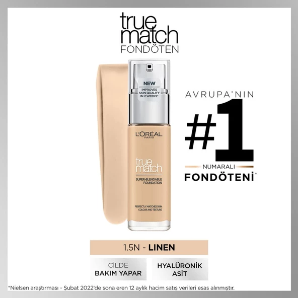 L'Oréal Paris True Match Bakım Yapan Fondöten 1.5 LINEN