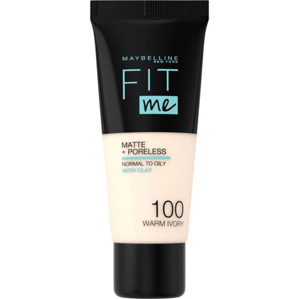Maybelline New York Fit Me Matte+Poreless Fondöten - 100 Warm Ivory - 2