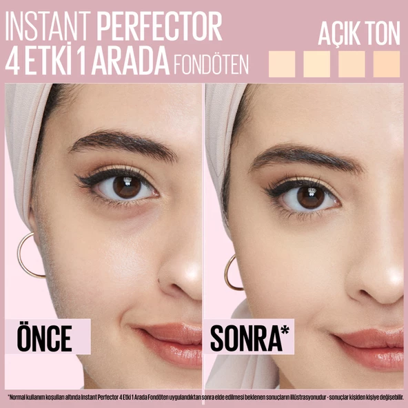 Maybelline New York Instant Perfector 4 ETKİ 1 ARADA Fondöten- Fair Light (Açık Ton) - 2
