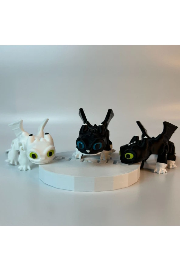 3D Dişsiz Çocuklar Dart, Pouncer ve Ruffrunner Hareketli Figürü - 15 Cm ( 3 Adet ) - 2