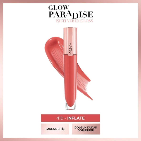 L'Oréal Paris Glow Paradise Balm in Gloss - Işıltı Veren Parlatıcı 410 I Inflate