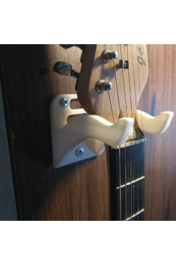 Klasik Akustik Elektro Gitar Duvar Askısı Yüksek Kalite Beyaz - 2