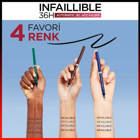 L'Oréal Paris Infaillable Automatic Jel Göz Kalemi - Zümrüt Yeşili - 6