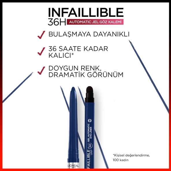 L'Oréal Paris Infaillable Automatic Jel Göz Kalemi - Mavi - 3